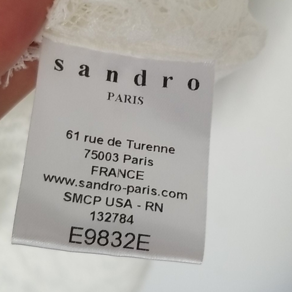 Sandro white lace long sleeve mini  dress - Picture 6 of 10